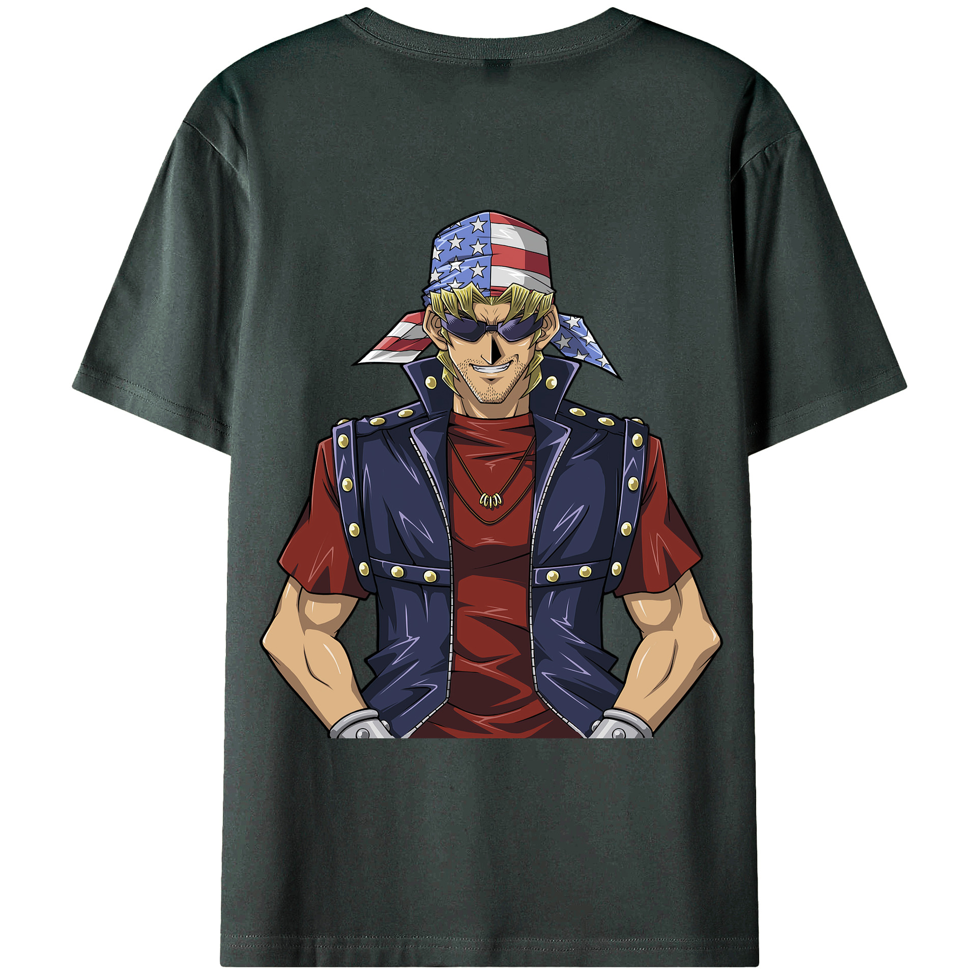 （画像用） 遊☆戯☆王 Yu-Gi-Oh! 綿100％ メンズ半袖Tシャツ（バックプリント） 通気性